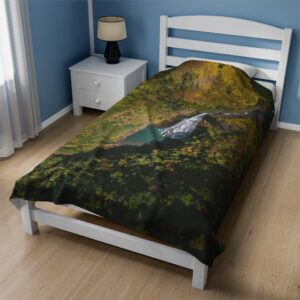 M25 Velveteen Plush Blanket: "Manawaipuna Falls, Kauai, HI"