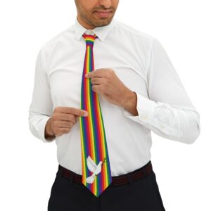 M25 Inspirational Necktie - Pride Flag With Peace Dove