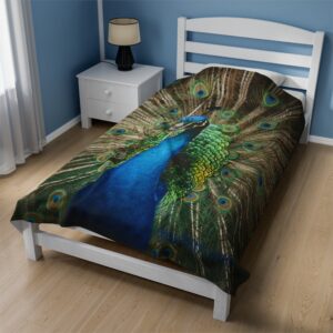 M25 Velveteen Plush Blanket: "Peacock"