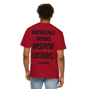 M25 Legacy2 T-Shirt: Jimi Hendrix - Knowledge Speaks. Wisdom Listens